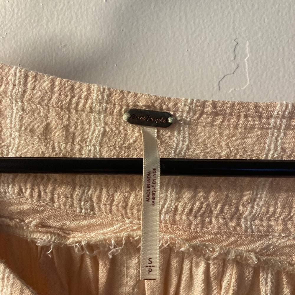 Free People Soft Pink/ White Pinstripe Smock top